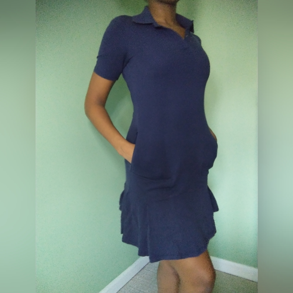 Women's sage navy blue tennis/golf dress - Picture 3 of 9